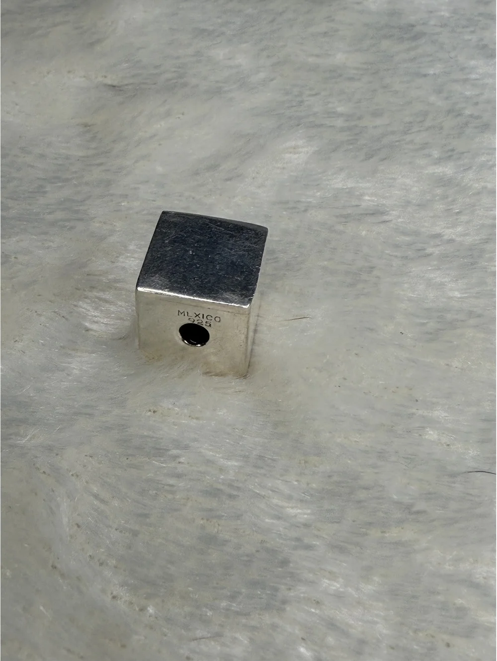 Vintage Silpada Retired S0832 Sterling Silver .925 Square Cube Slide Charm